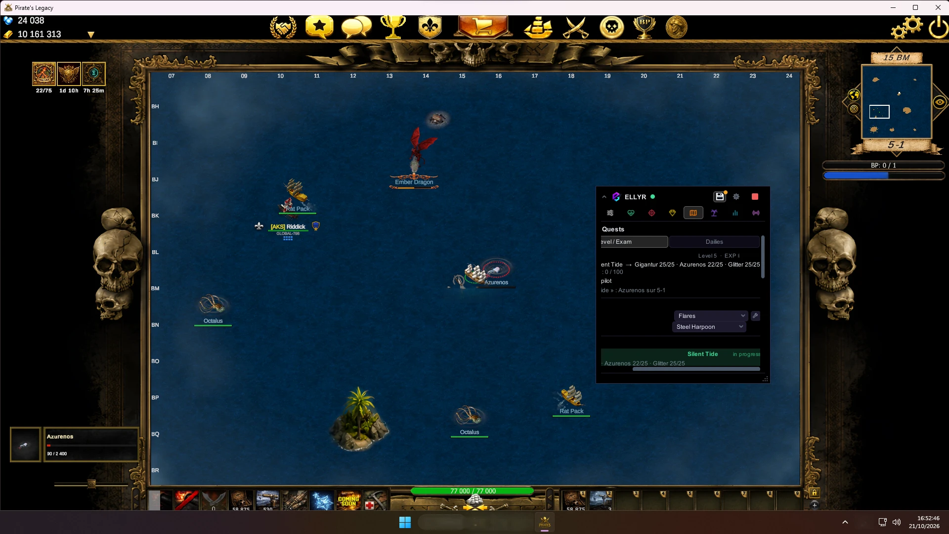 Ellyr in game on Pirate's Legacy